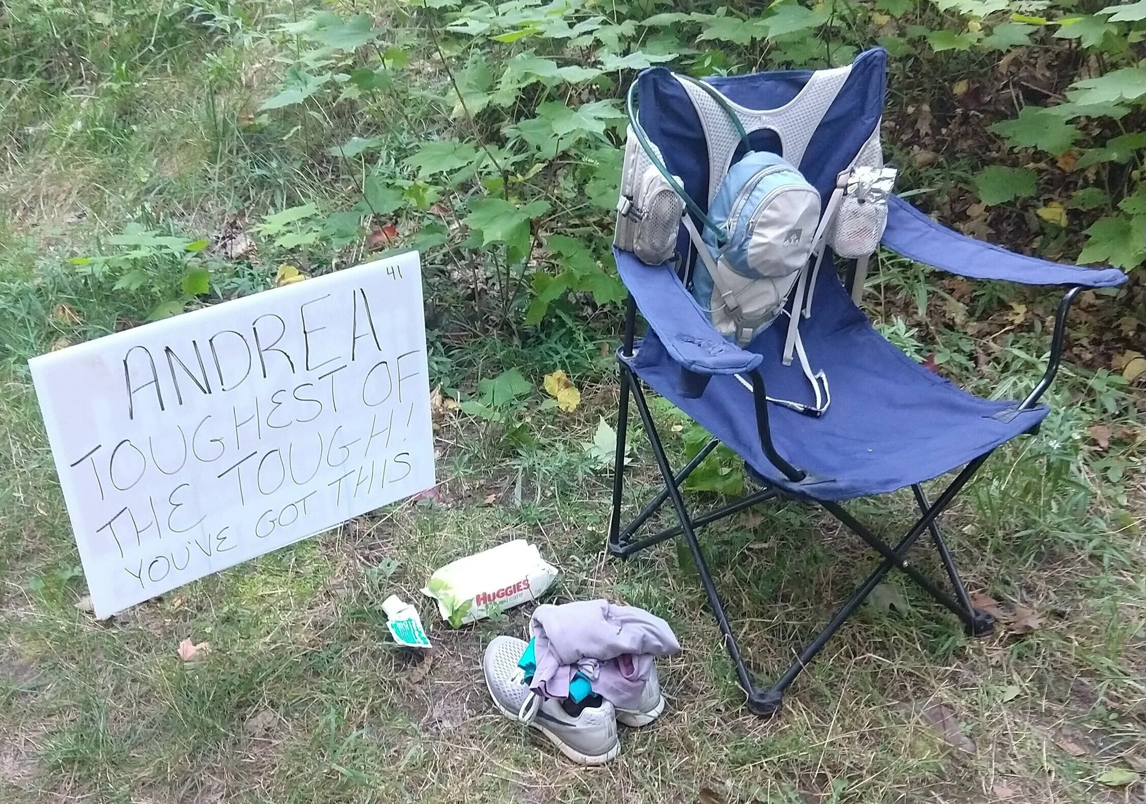 Ellen had everything laid out and ready at pre-determined locations on the course, saving me time and energy!