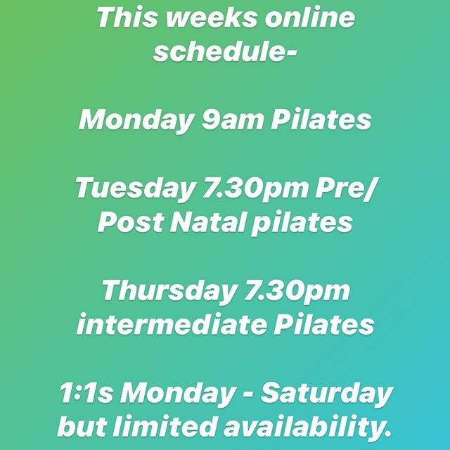 Have loved seeing so many friendly faces (and their pets) online over the last few weeks . Thank you so much for the love and support 🤗 you can still Join me Online for Pilates this week . All classes are a maximum of 10 people , 1hr long and &pound