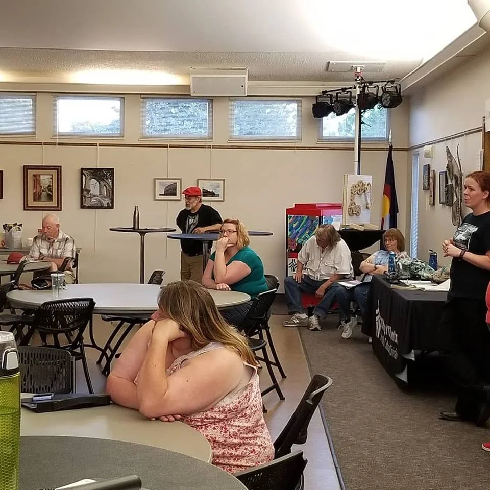 Listening to songs during our Cabaret rehearsal 2018.