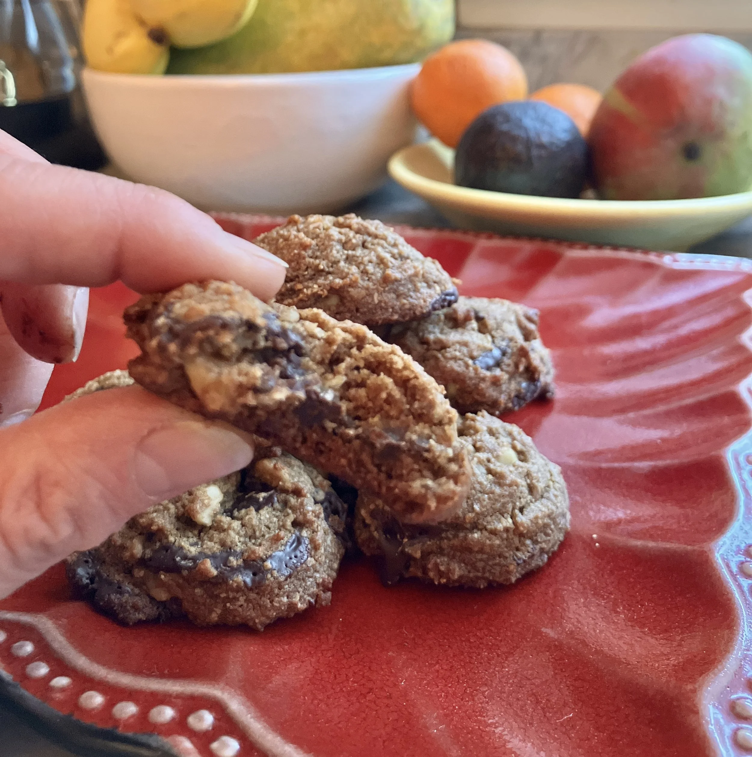 Dark Chocolate Chip Cookies with Date Sugar &amp; Almond Flour
