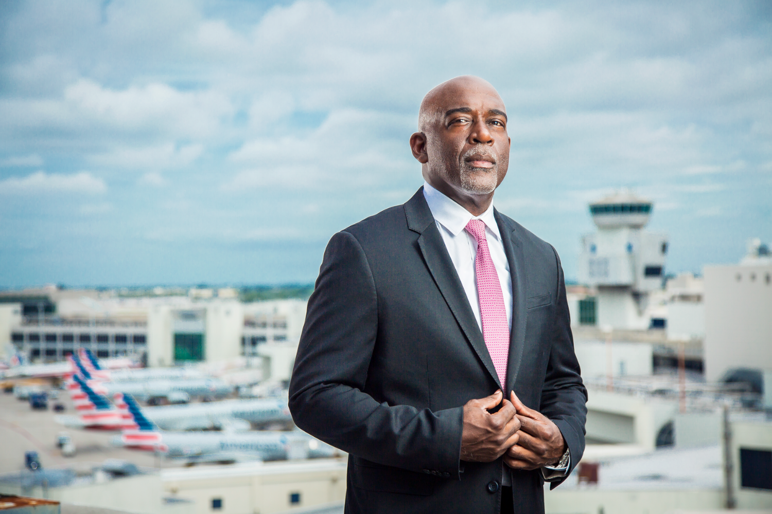 Portrait Of Maurice Jenkins, at the Miami Airport