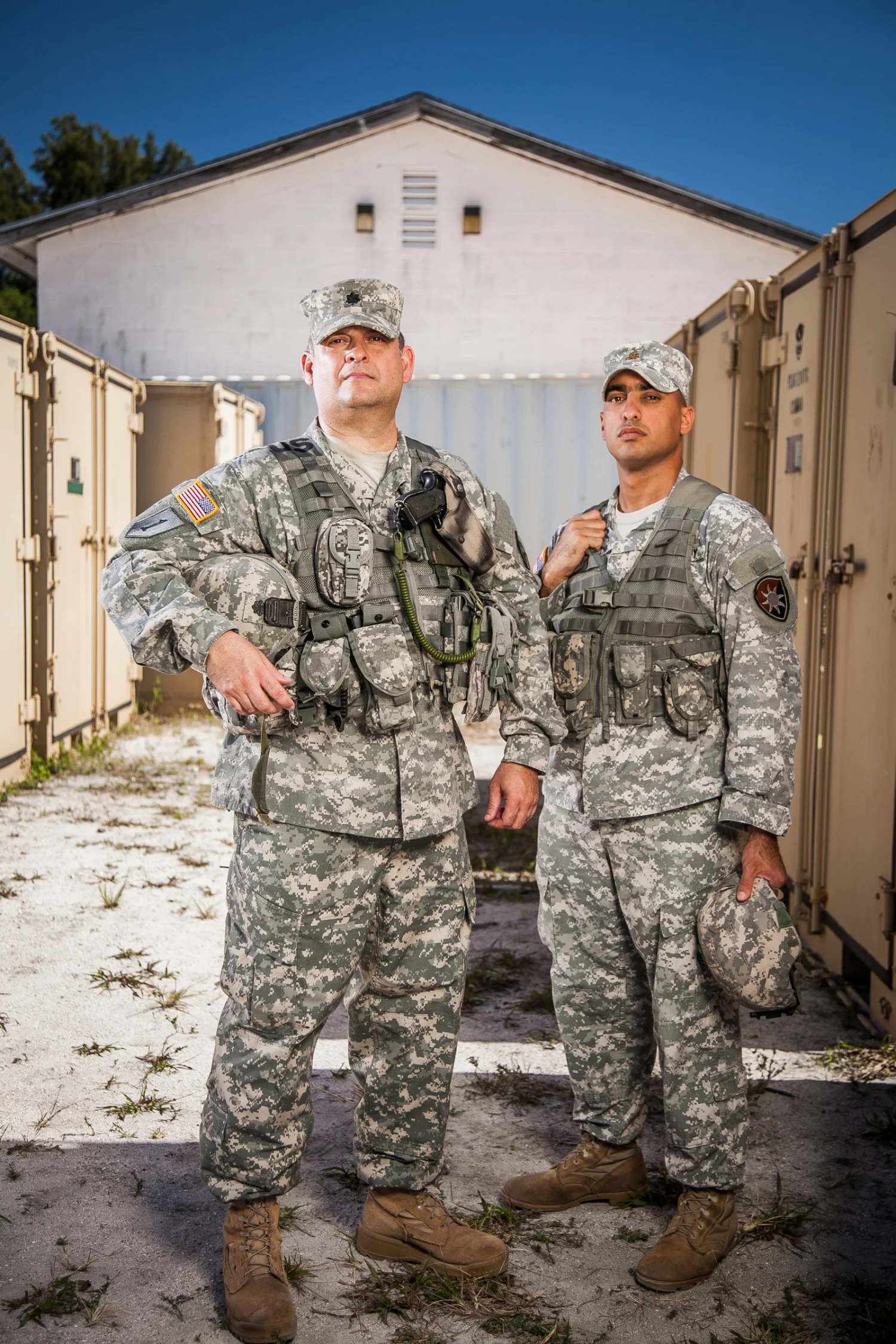 Portrait of LTC Ricardo Roig and MAJ Jimmy Arias, in West Palm Beach, FL for GX Magazine