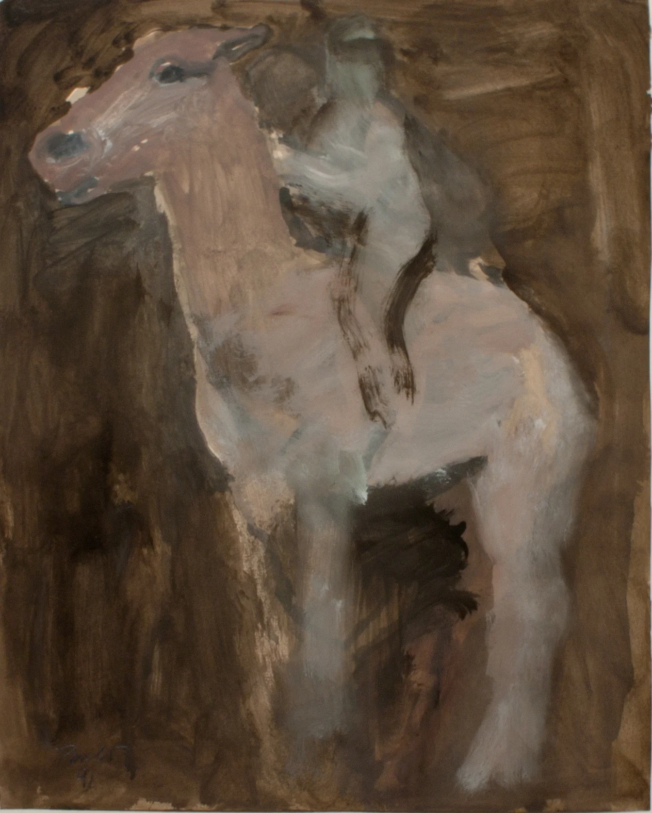 Riders 2 , 1991 Acrylic on rag 18 x 14 inches