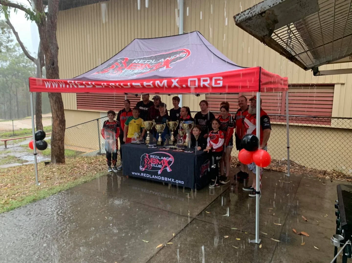 The Storm couldn’t stop  Redlands Bmx Club   from showing off all their trophies from State and Regional Championships. Well done guys. If your kids are looking for a great sport, check out their Facebook page.