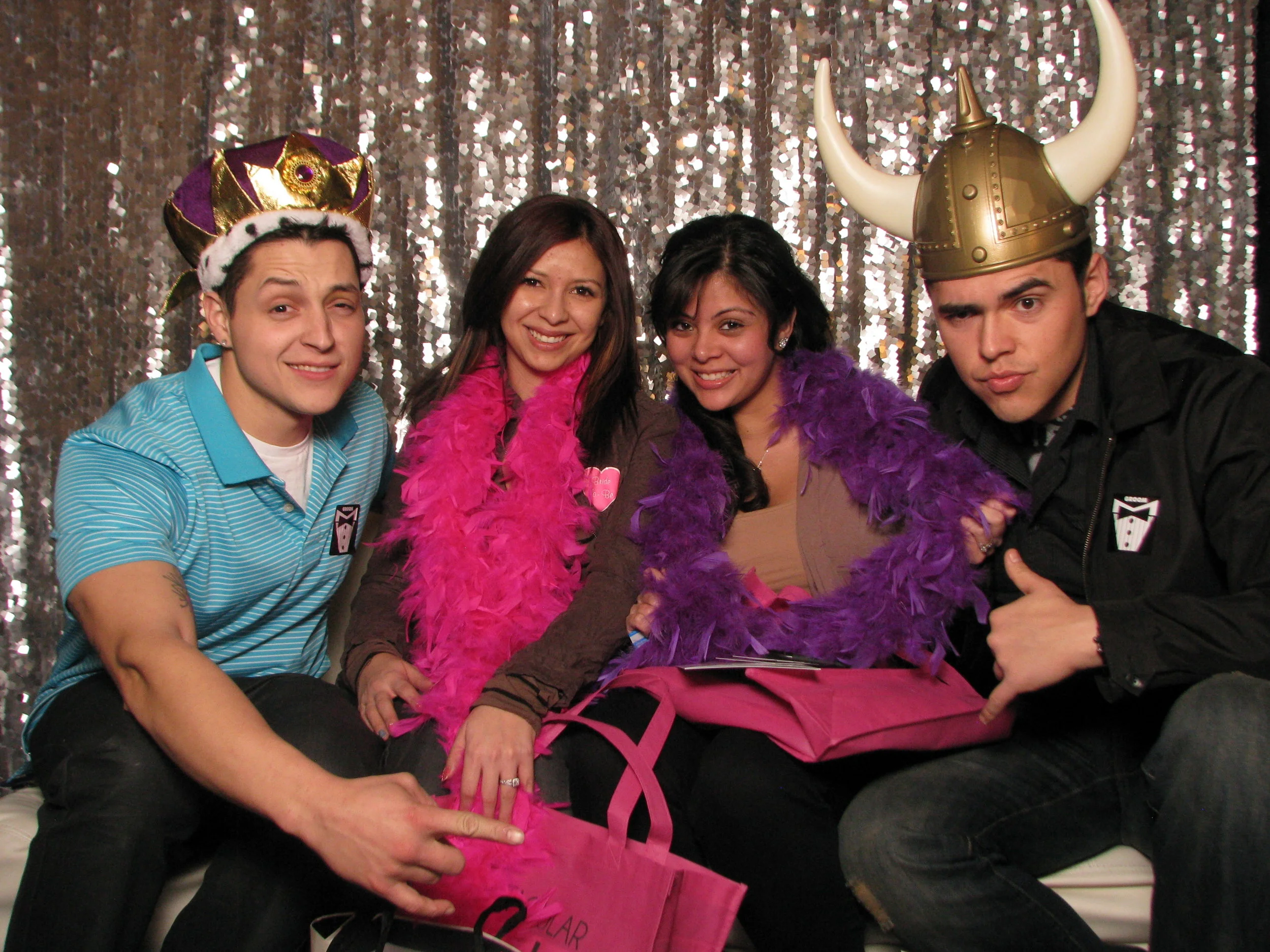 glitter silver photo wall