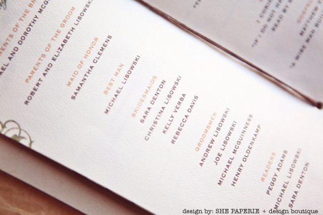 wedding program by shepaperie