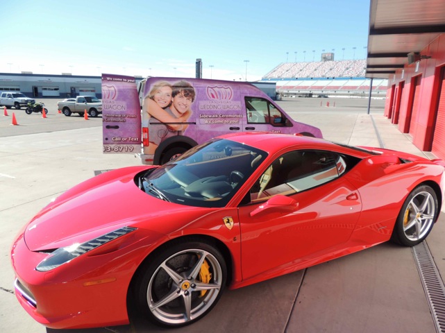 las-vegas-wedding-wagon-red-sports-car