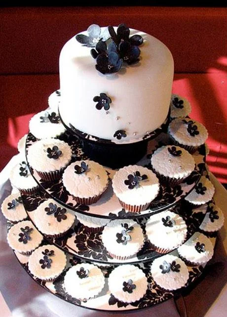 Elegant and timeless black-and-white cake