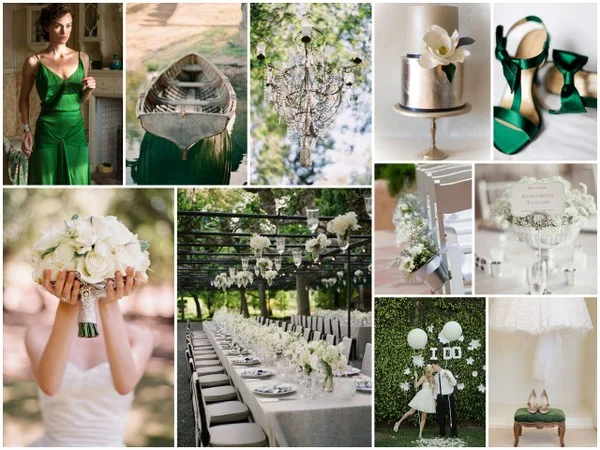 Emerald and Silver wedding storyboard