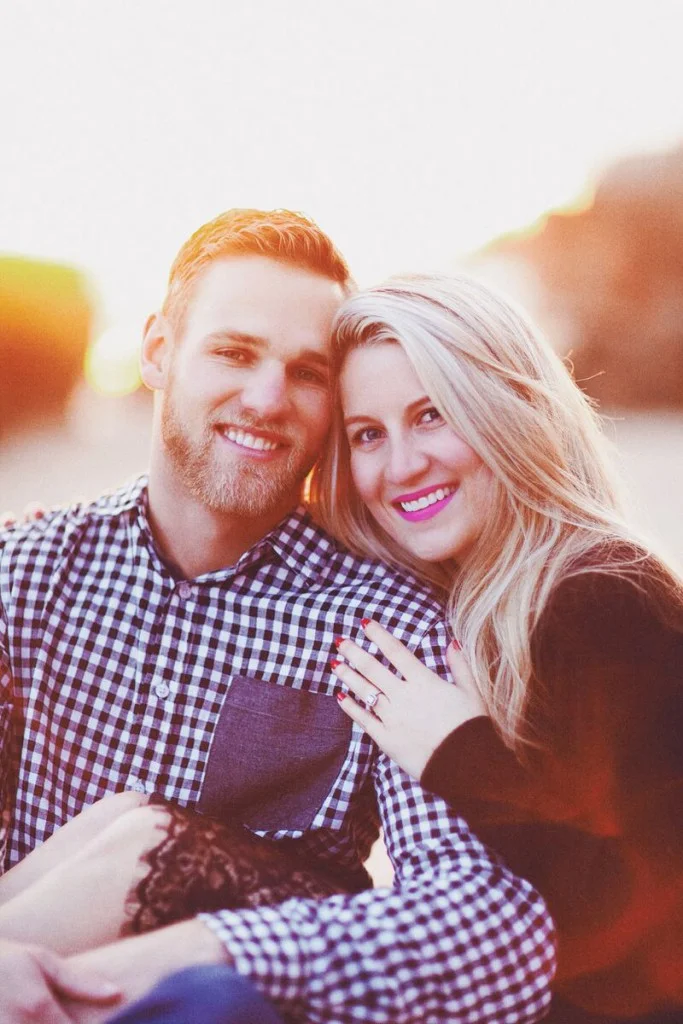 Engagement session at sunset