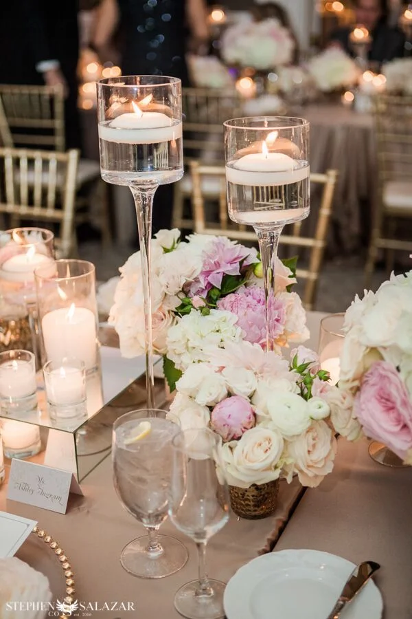 reception floral for a wedding blush pink floral