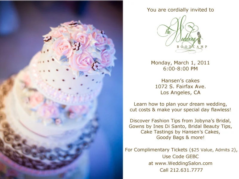 the wedding salon Bootcamp Invite