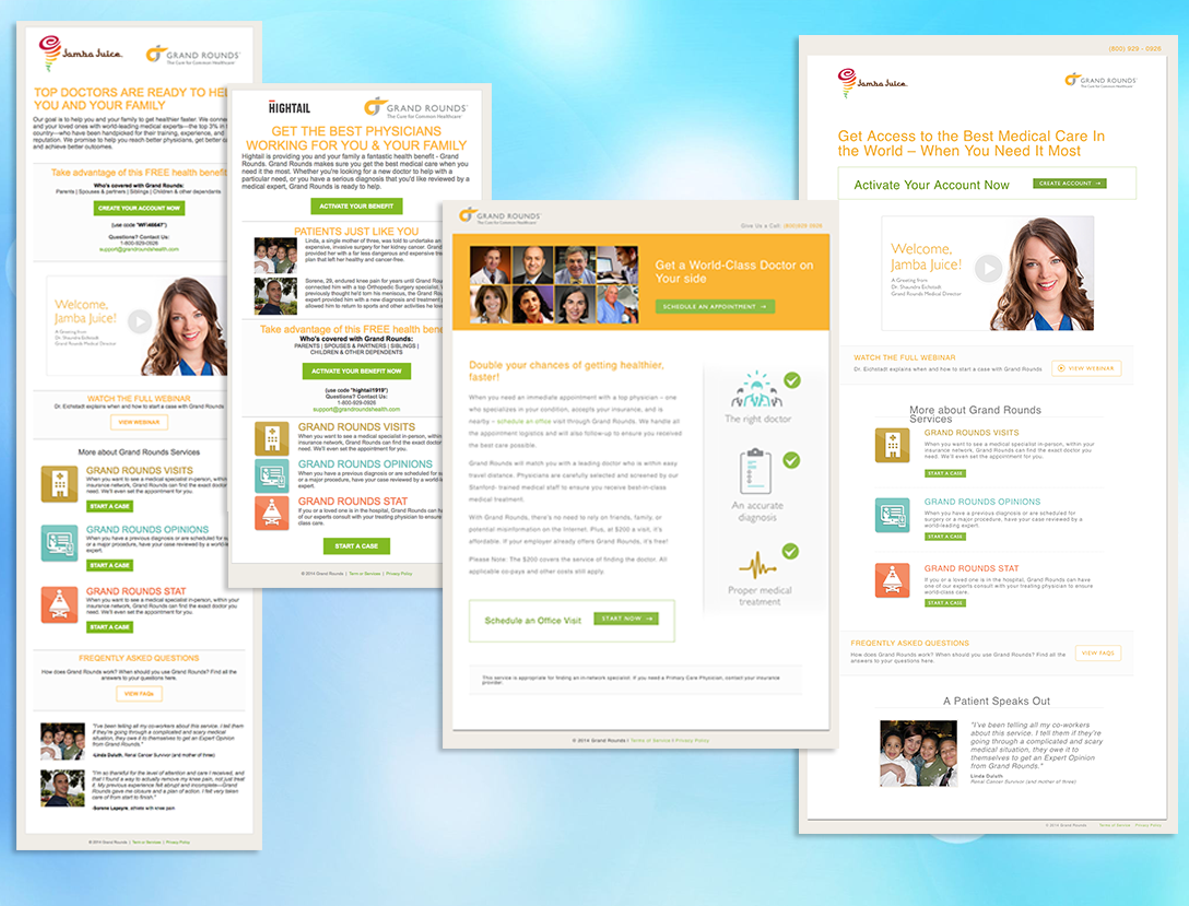 Emails | Landing Pages
