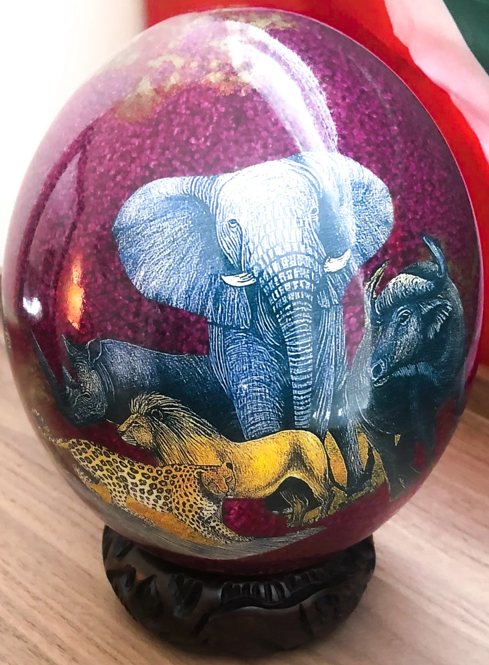 Big Five Ostrich Egg- Purple