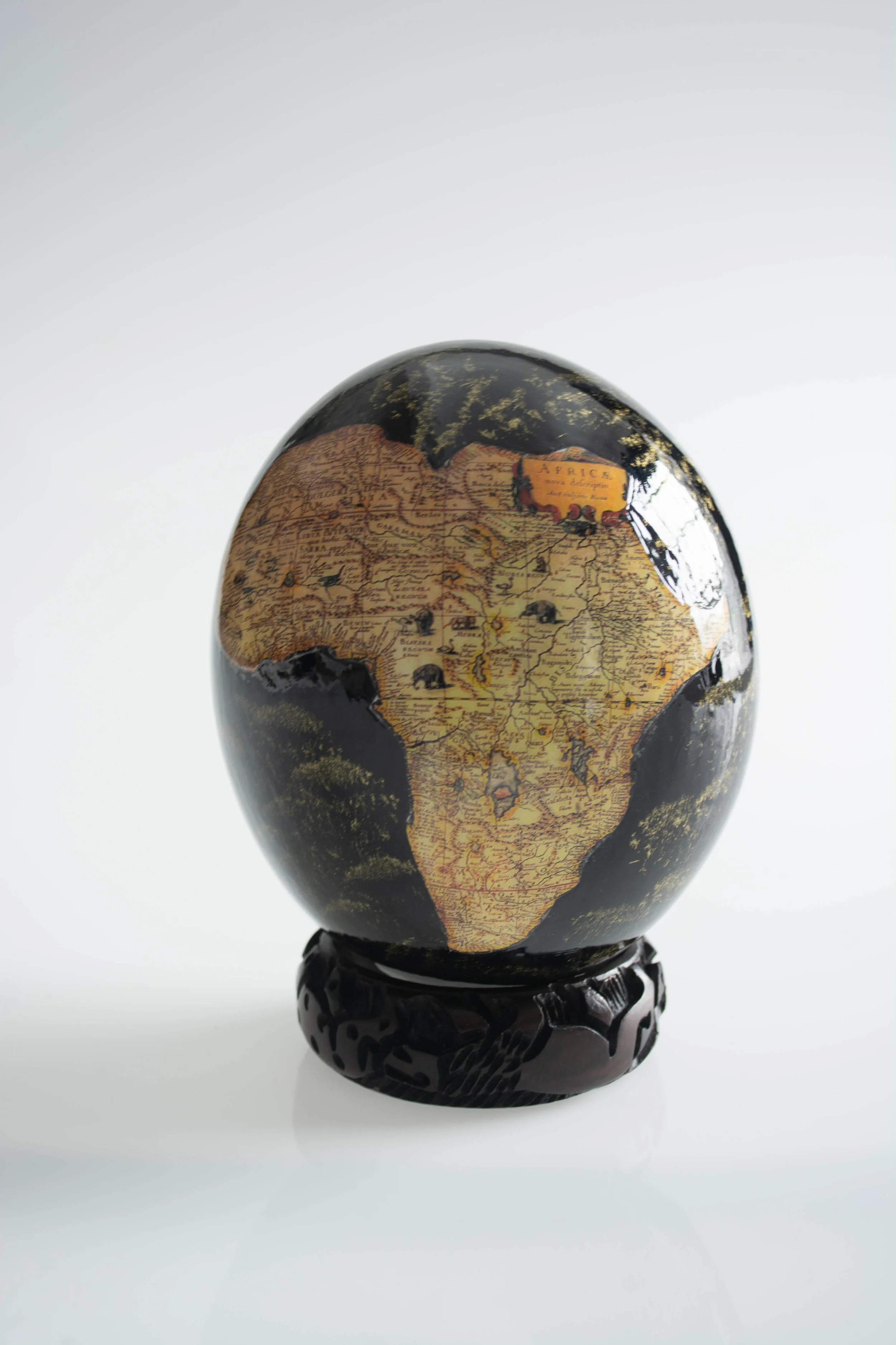 Big Five Ostrich Egg- Black