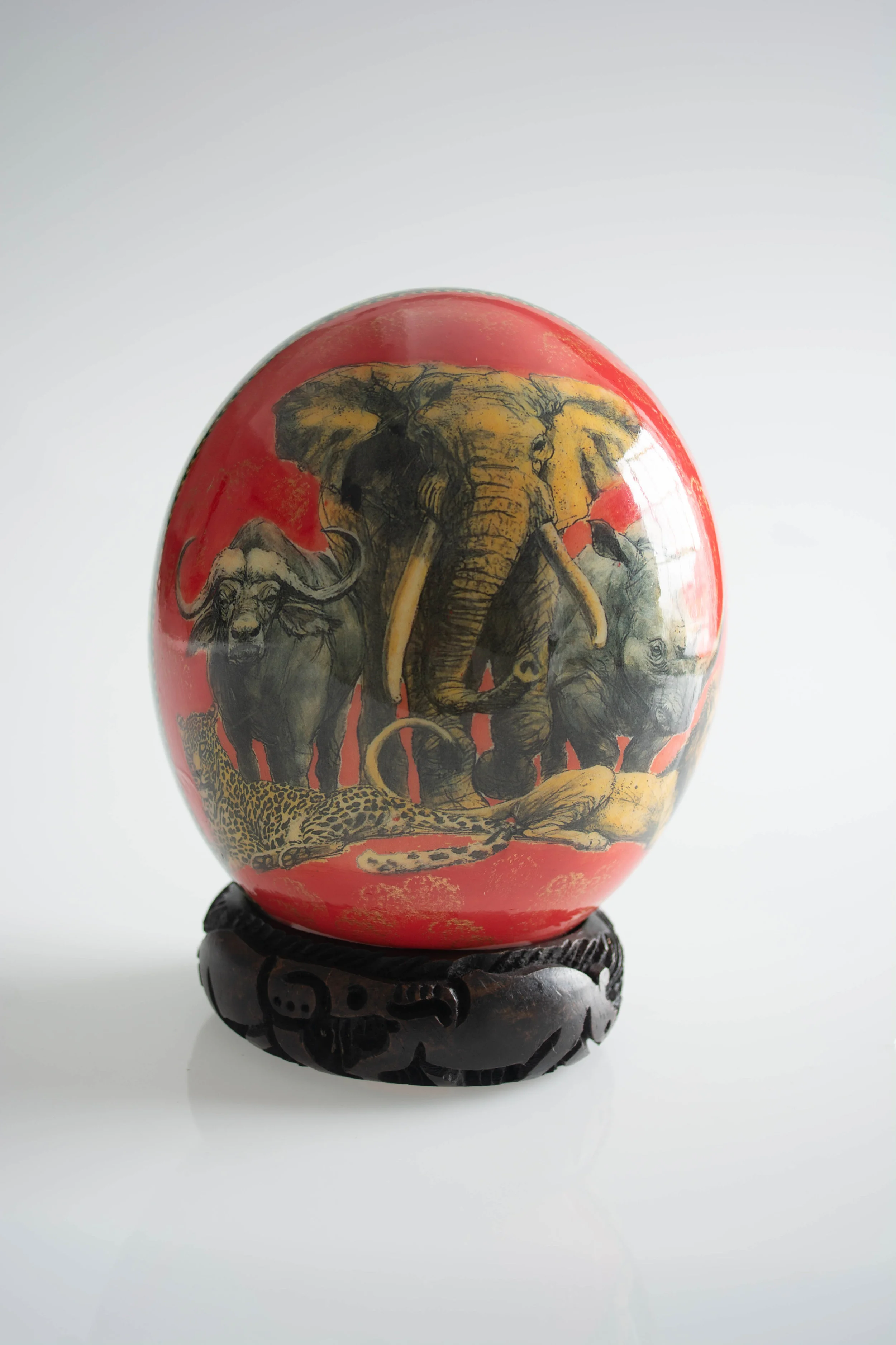 Big Five Ostrich Egg- Blood Orange