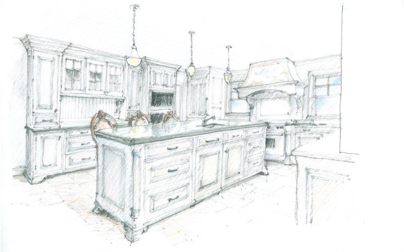 Sketch of kitchen 1