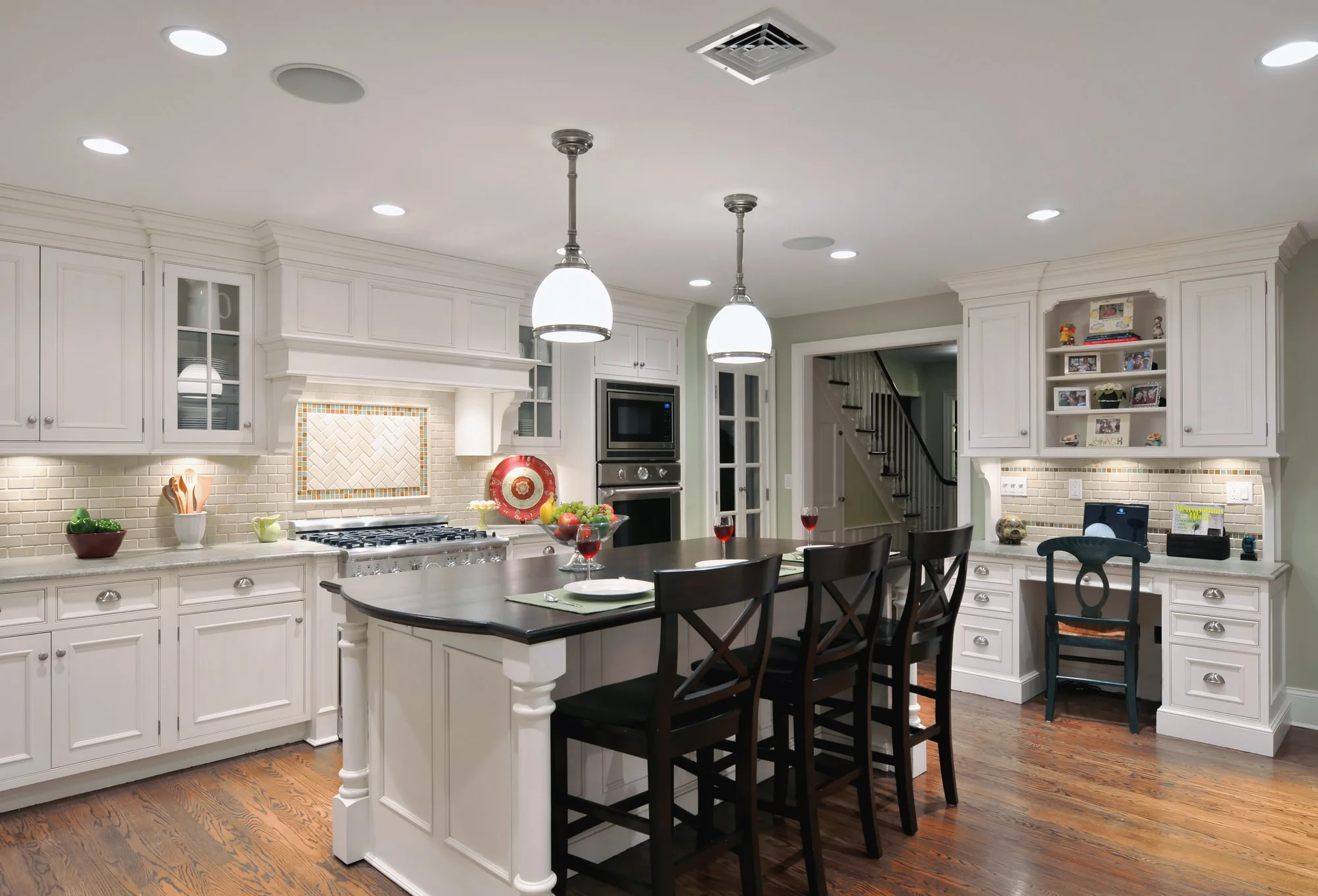 Ebony Wood Top Black And White Kitchen In Long Island Showcase