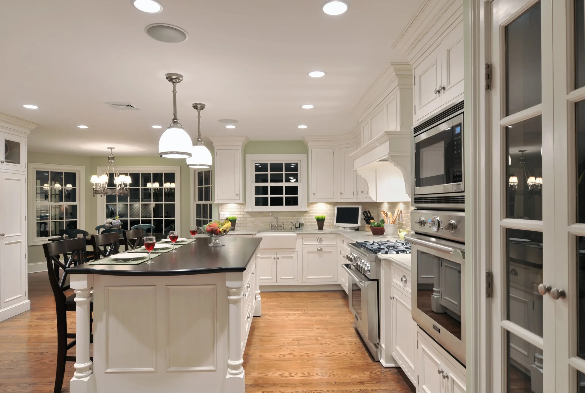 Ebony Wood Top Black And White Kitchen In Long Island Showcase