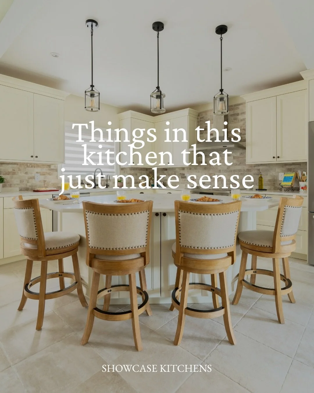 A stone backsplash, pop-up outlet, hidden microwave, mini bev fridge, cookbook storage&hellip; 🤍 The details that make a kitchen work as good as it looks. Swipe to see them all.

@timcreephotography 
@fmimarble