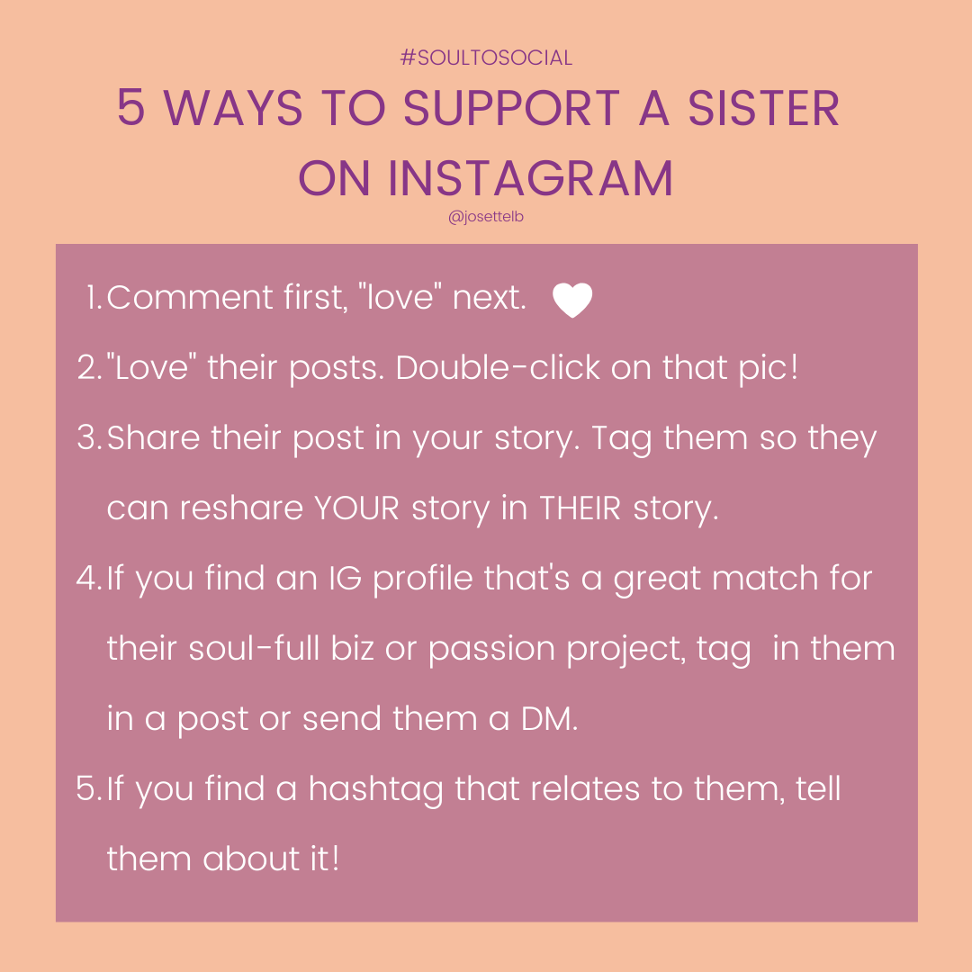 5 WAYS TO SUPPORT A SISTER  ON INSTAGRAM