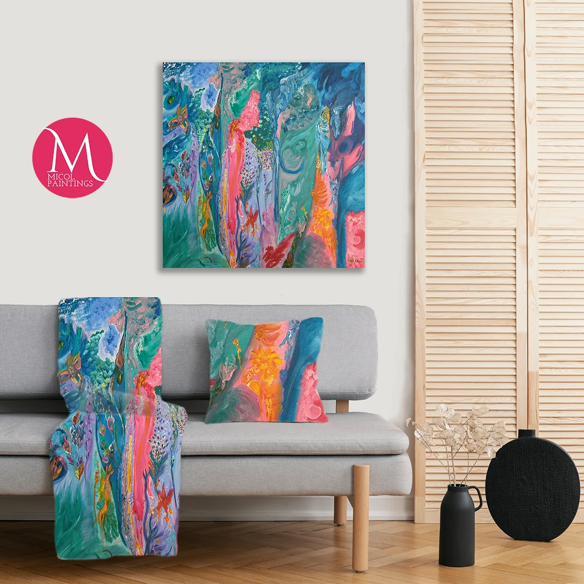 With one gorgeous piece of artwork we can create several matching items to complement your decor.