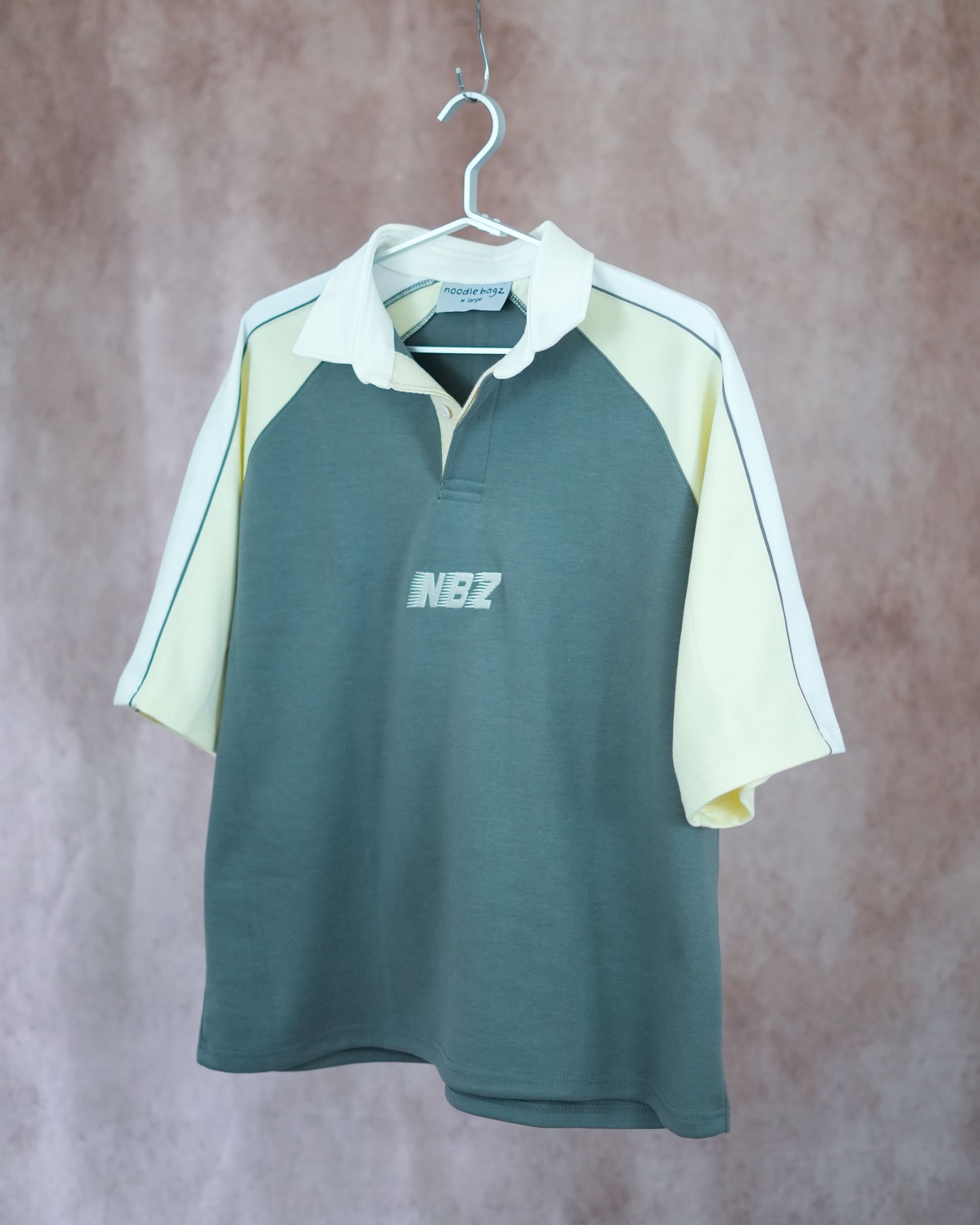 Raglan Rugby Jersey Steel/Cream