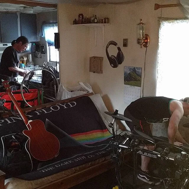 Setting up for a practice session before our performance at White Dove on Saturday. Come check us out July 14 from 7-7:45 #music #bamd #local