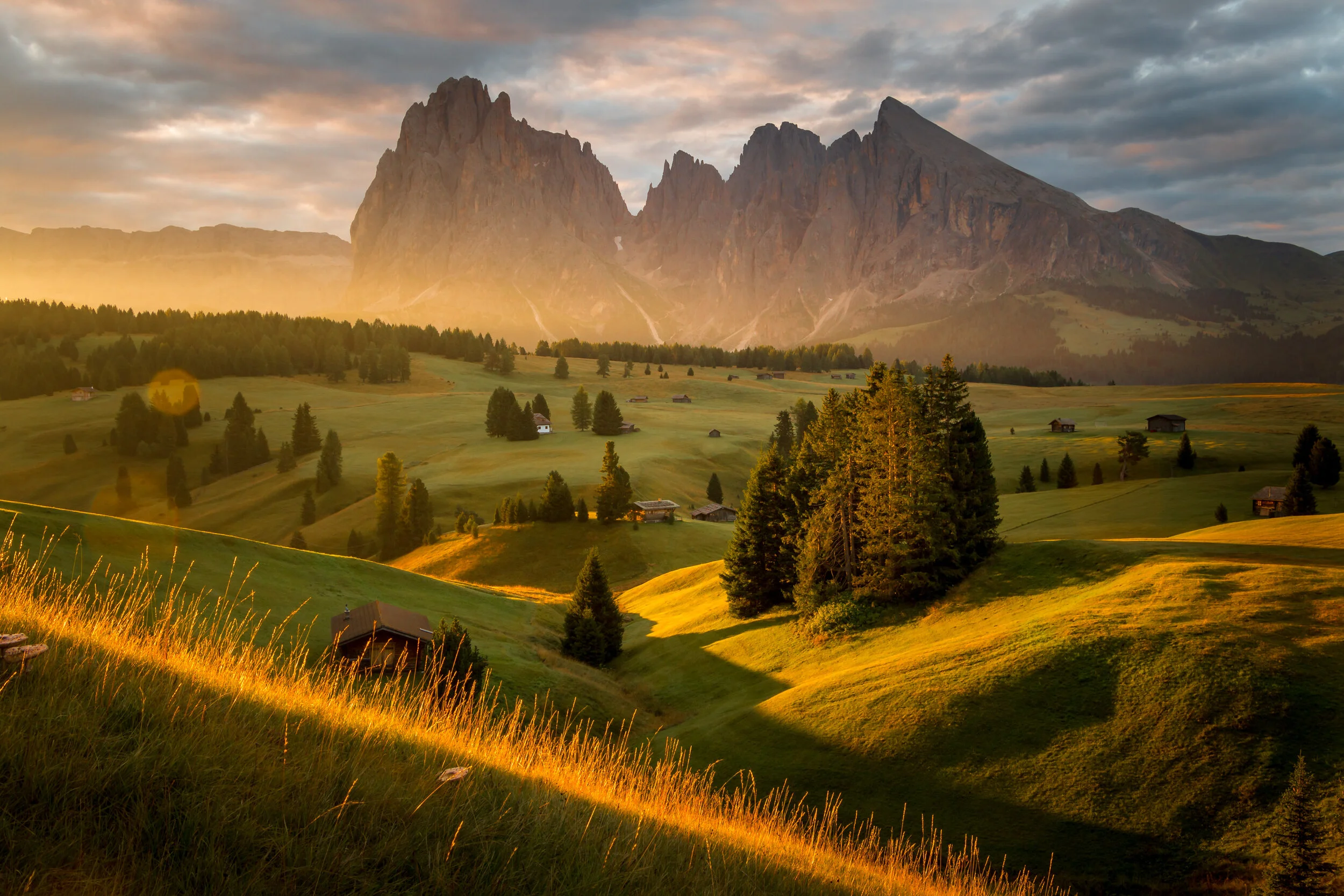 Magical sunrise at Alpe di Siusi