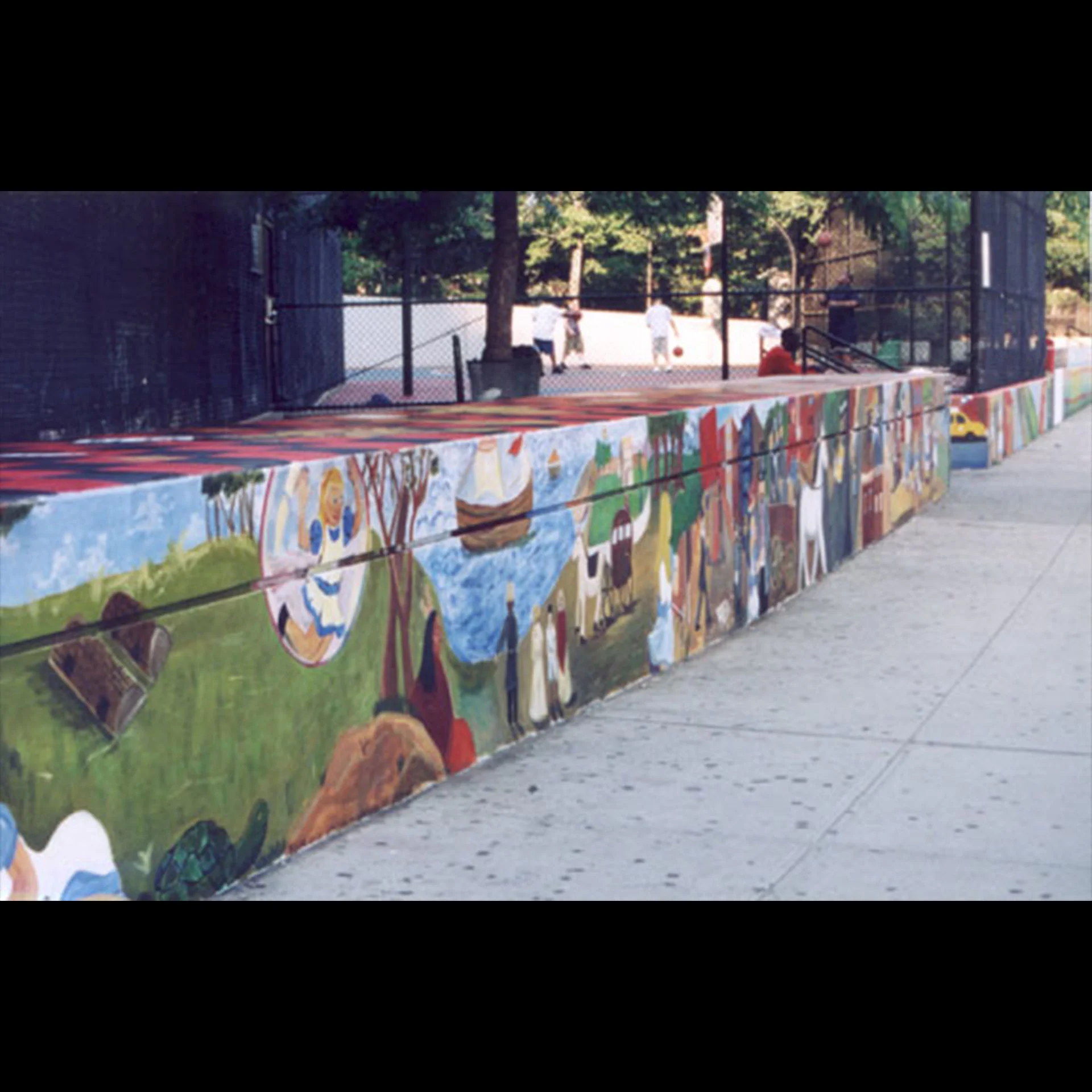 Alice On The Wall: I lead Stuyvesant High School students to create this community mural on Chambers Street in NYC. 