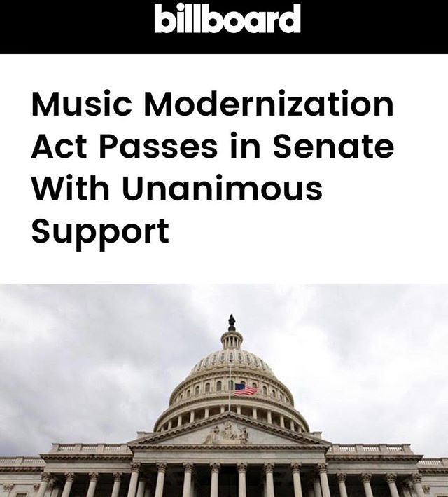 Did you know Congress Just passed the #musicmodernizationact?! THIS IS BIG!The bill will create a music collective to administer royalties and will create a publicly available database that will make it easier for songwriters and publishers to claim 