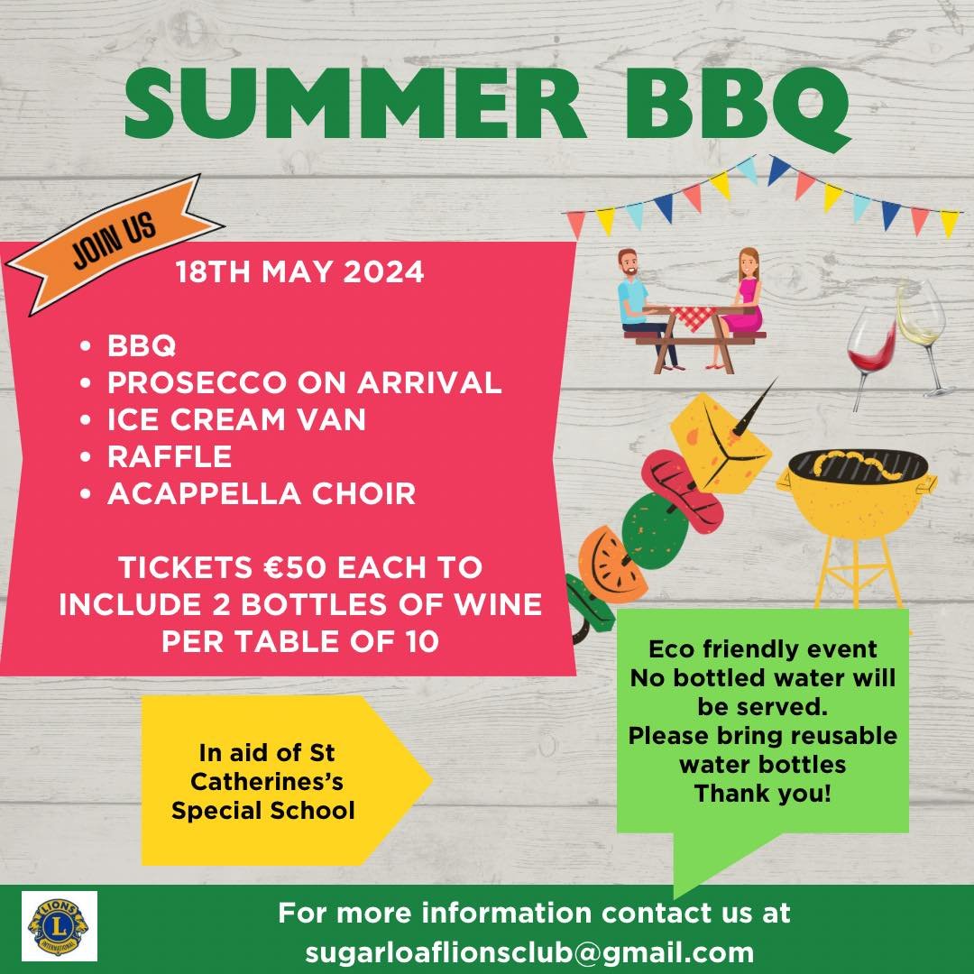 Forget the wind and rain and start looking forward to brighter days ahead. Our annual Summer BBQ is happening again on May 18th near NewtownMountKennedy. It promises to be a day of fun, fab food and fantastic entertainment! Book your table now! In ai