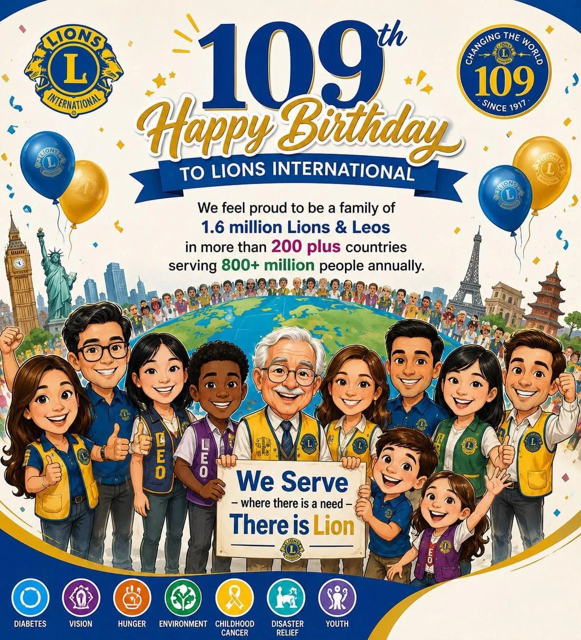 🦁 Celebrating 109 Years of Service 

Today, Sugarloaf Lions Club proudly joins Lions around the world in celebrating the 109th anniversary of Lions Clubs International.

Since 1917, Lions have been united by a simple but powerful motto: We Serve. Th