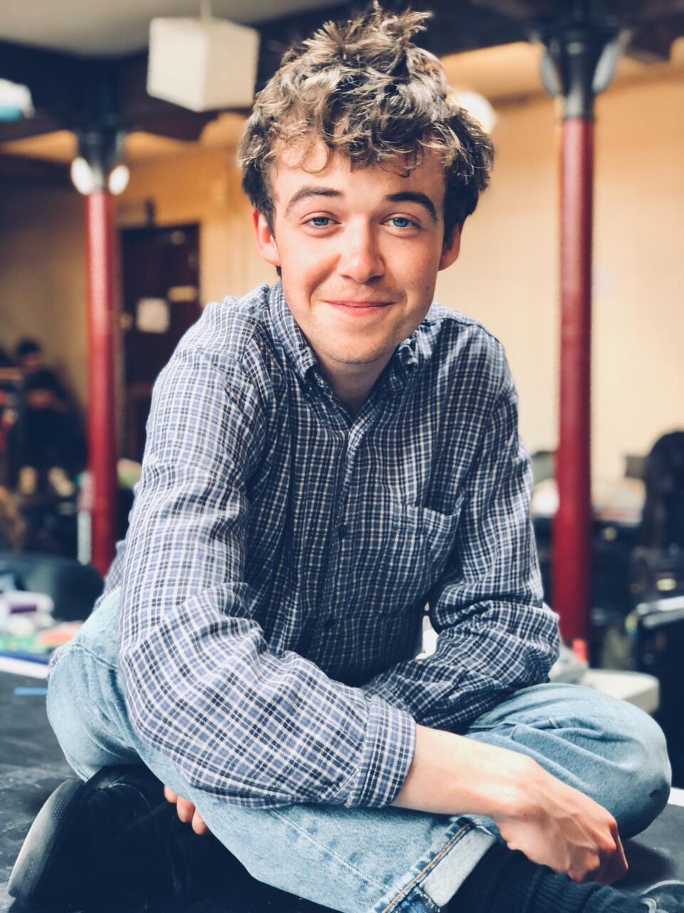 Alex Lawther in rehearsals for The Jungle