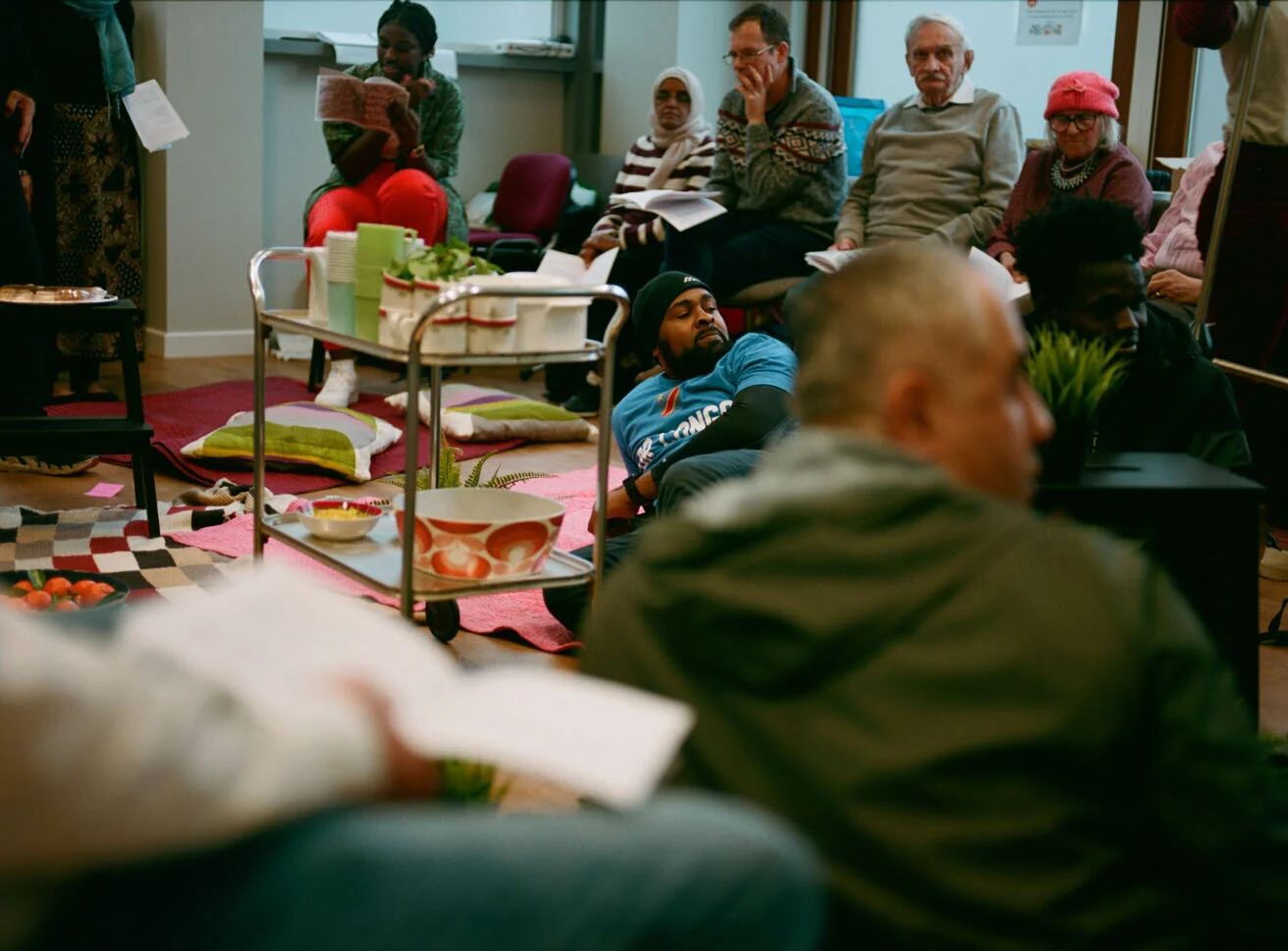 Behind the scenes, The Words We Carry rehearsal, Change the Word Sheffield 2020