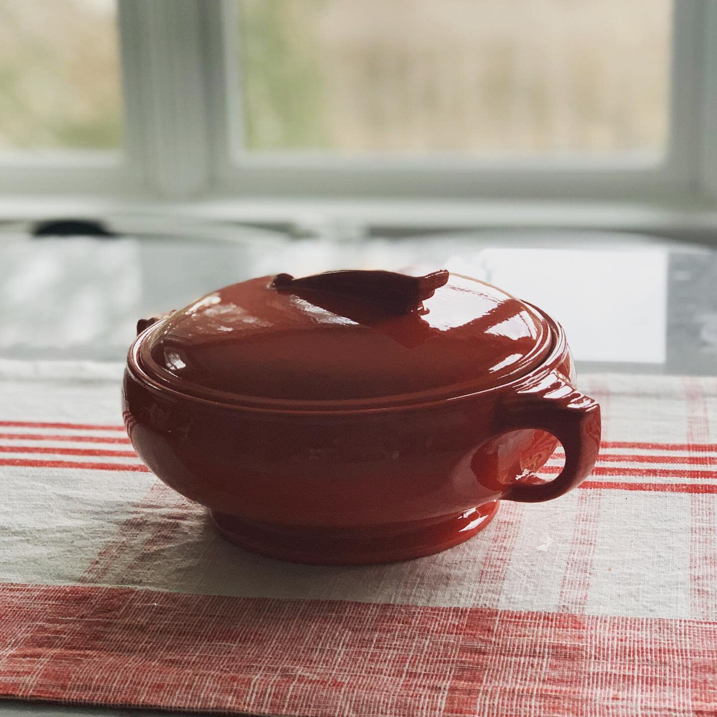 This mornings #treasurehunt concluded at @asparagus_sunshinedwg with a great conversation with an amazing owner about the beautiful #delawarewatergap Found this #hallchina #1930s #sundial #casseroledish could not help but snap it up #supportsmallbusi