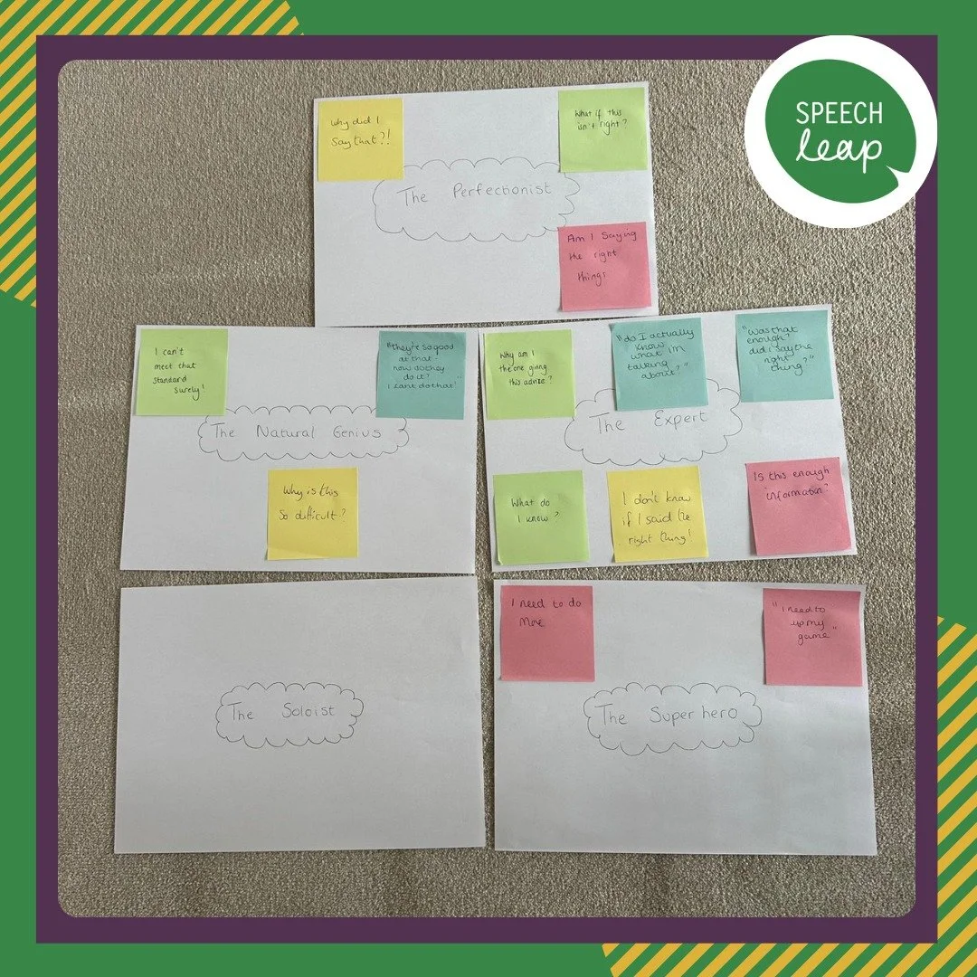 At our most recent NQP preceptorship session we talked about imposter phenomenon, what kinds of thoughts we might have had and in what situations. It was lovely to see that non of our NQPs have never felt alone whilst at Speech Leap and were able to 