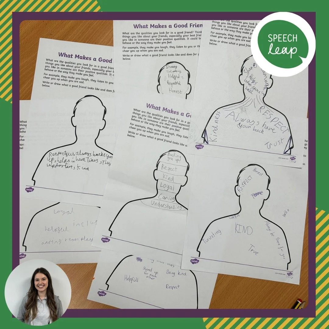 Eve's transition to secondary school group has focused on friendships this week 💚 
The children reflected on the qualities that make a good friend and identified all of the individual strengths and qualities they each bring to friendship.
This activ