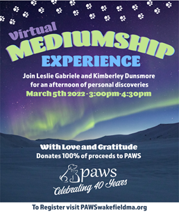 Mediumship Fundraiser for PAWS
