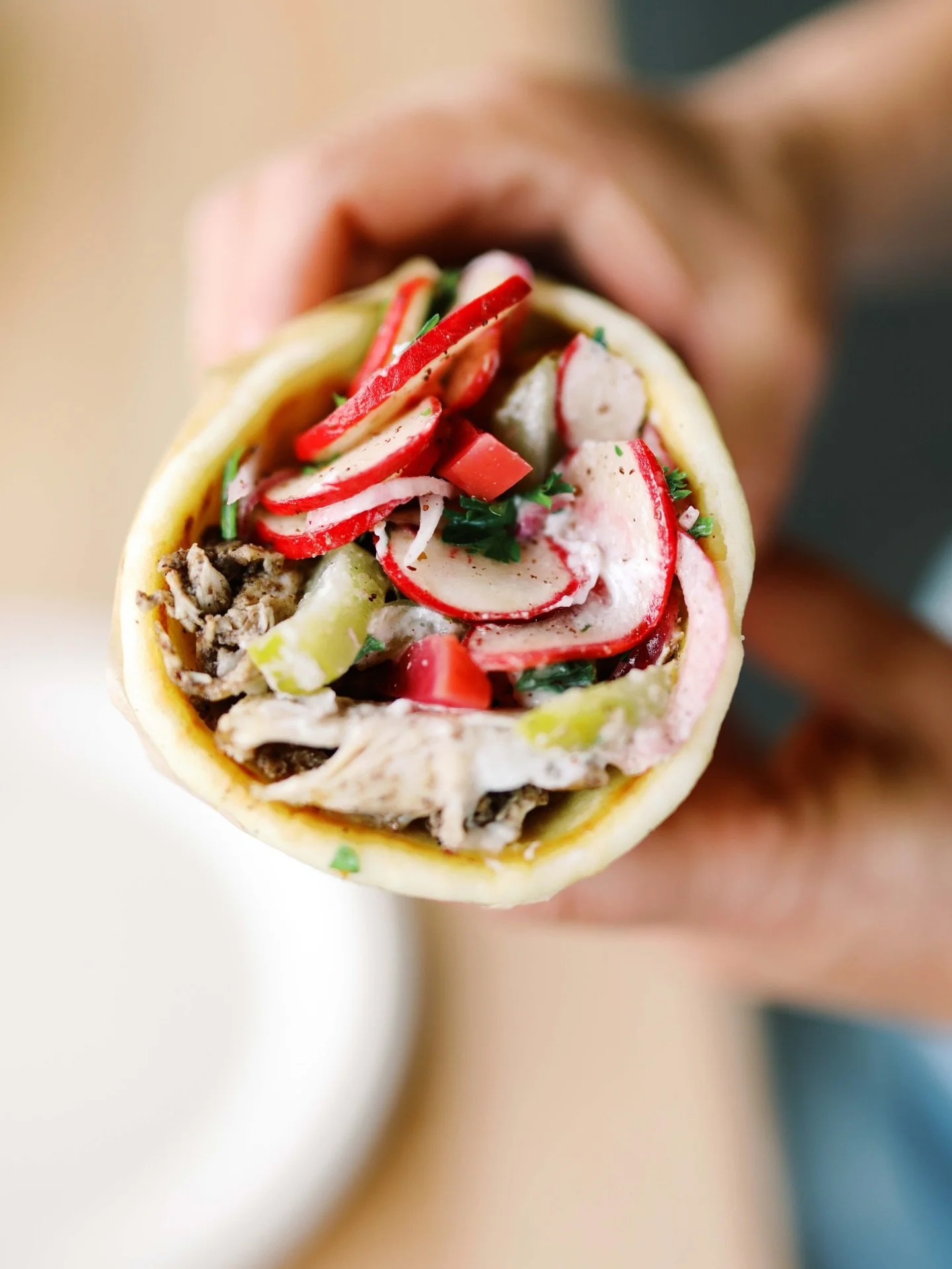 Slow-marinated chicken shawarma, sliced to perfection and wrapped in a warm, grilled pita 🫓 Loaded with crisp veggies and finished with our signature garlic sauce. 🥙

It&rsquo;s the kind of flavor you think about later.

👉 Dine in or order online

