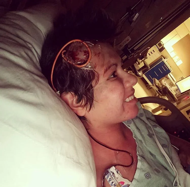 In the hospital for treatment