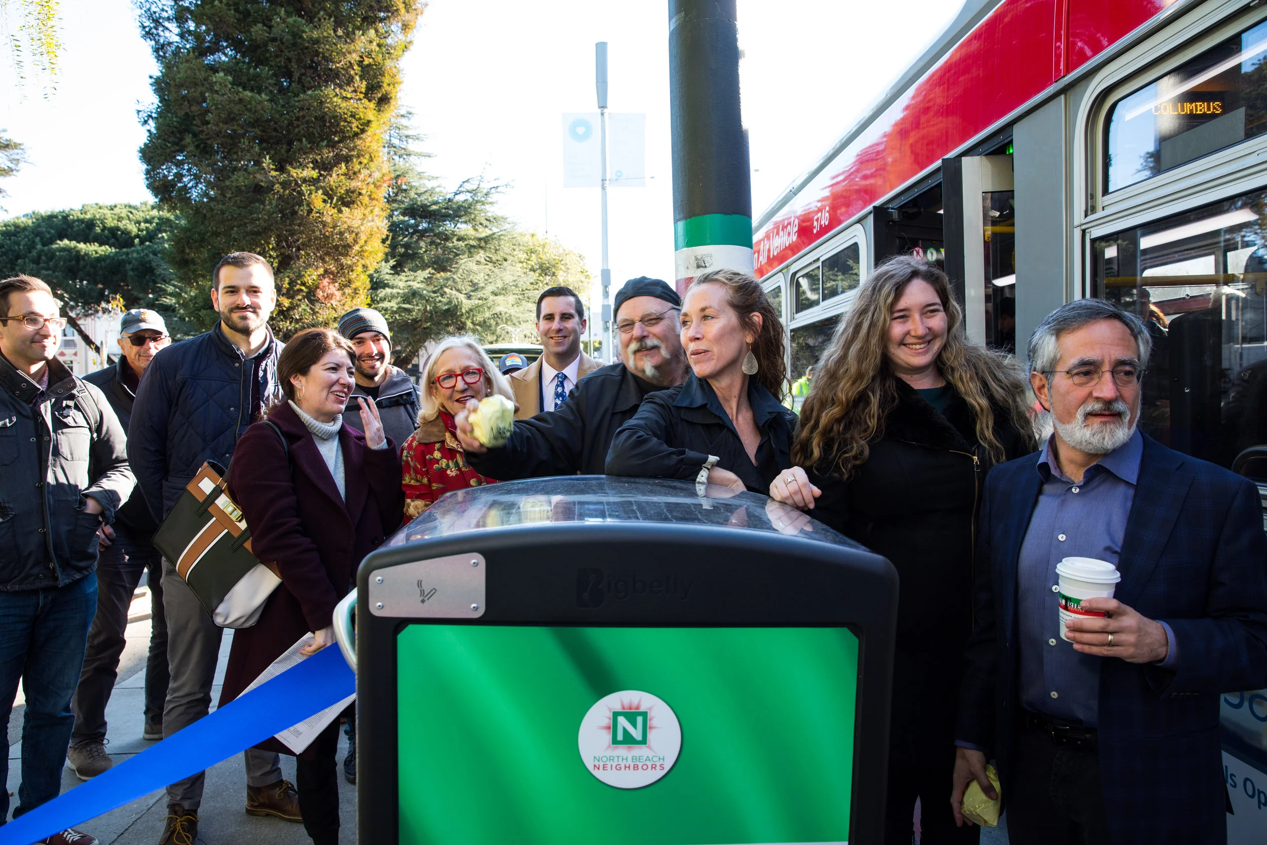 Welcoming 5 Big Belly Trash Cans to North Beach