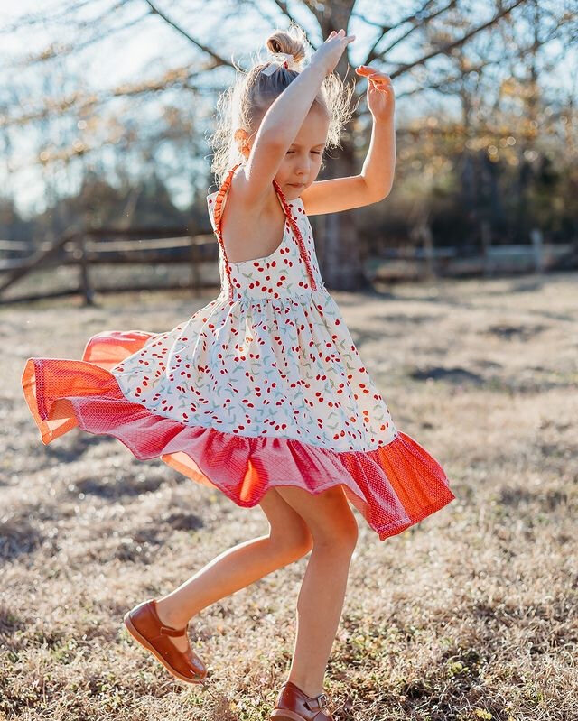 In case you missed it over the weekend, this adorable twirly dress was featured on the Riley Blake Designs blog! These two patterns paired up so sweetly and I cannot get over the adorable ruffle trim along the bodice! I&rsquo;ve linked the blog post 