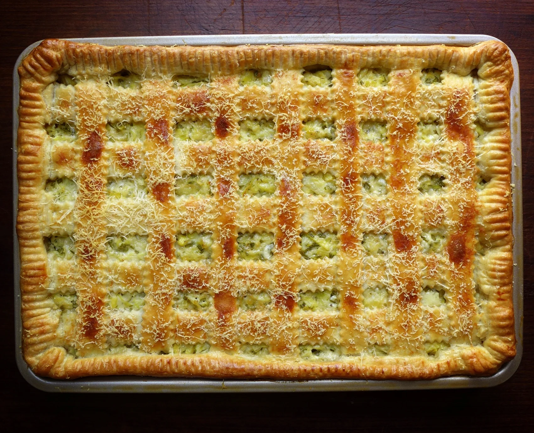 Just like artichoke dip slab pie - trust me you want this for the holiday season!
