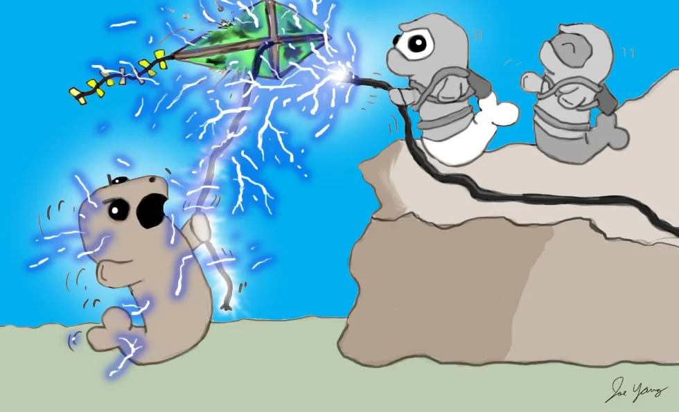 The Ninja Seals have fun with electricity