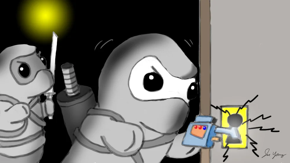 The Ninja Seals work quickly to pick a lock
