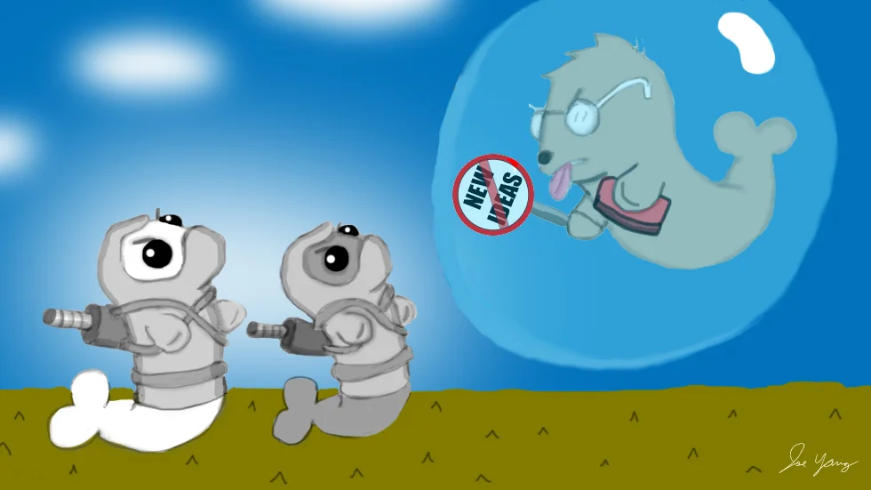 The Ninja Seals wish their smart friend would just get out of his bubble