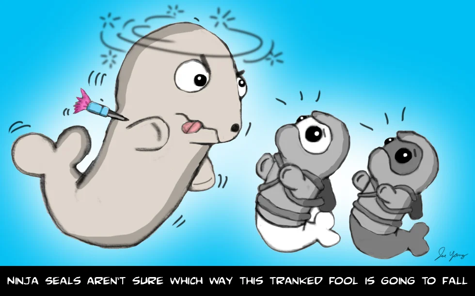 Ninja Seals aren't sure which way this tranked fool is going to fall