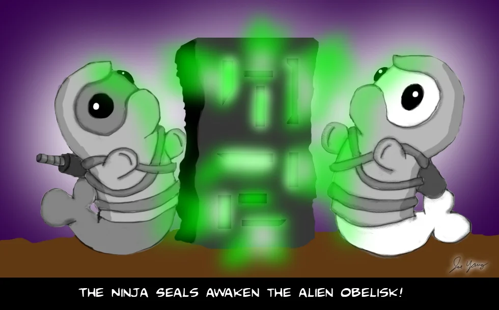 The Ninja Seals awaken the alien obelisk!