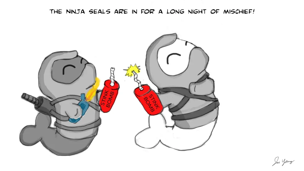 The Ninja Seals are in for a long night of mischief!